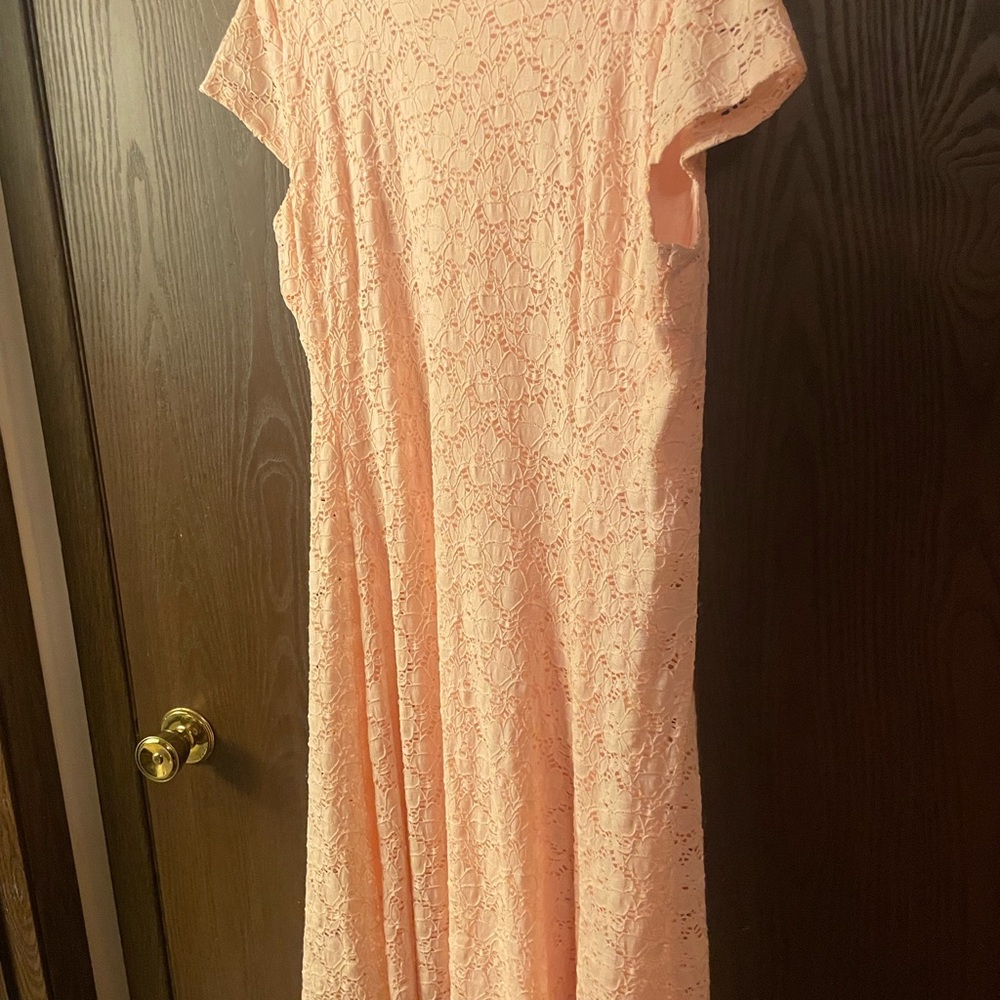Elegant Peach Lace Dress